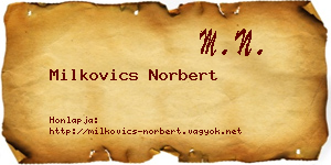 Milkovics Norbert névjegykártya